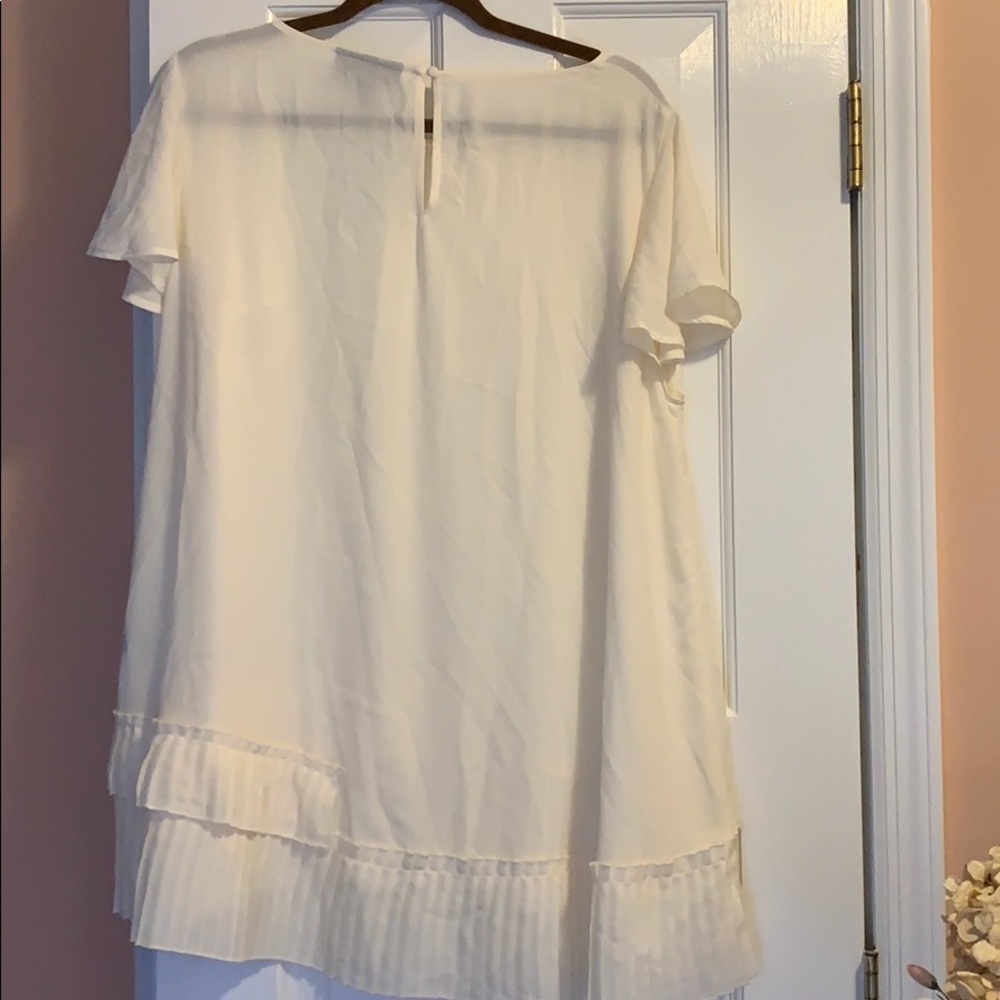 NWT! Lane Bryant White Blouse with Ruffle detail - Picture 5 of 5